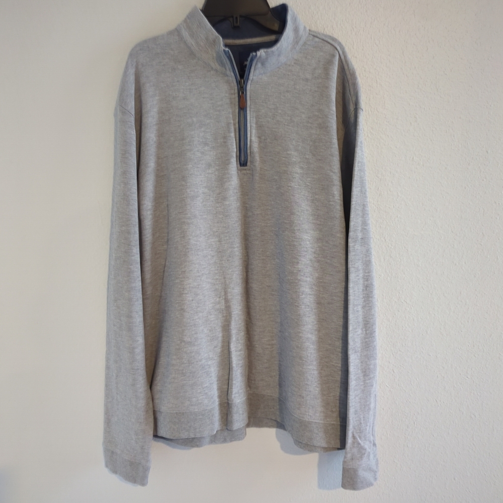 Johnnie-O Sweatshirt Gray Half-Zip Sweater Pullover Cozy Size XL